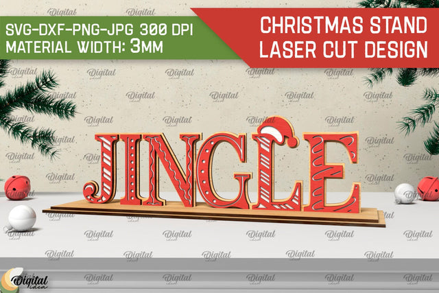 Christmas Wooden Stand Laser Cut. Christmas Decor SVG SVG Evgenyia Guschina 