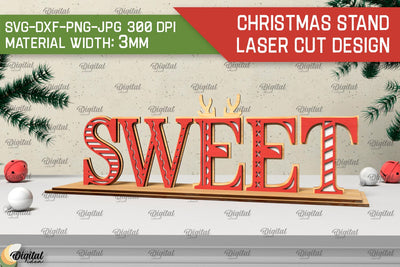 Christmas Wooden Stand Laser Cut. Christmas Decor SVG SVG Evgenyia Guschina 