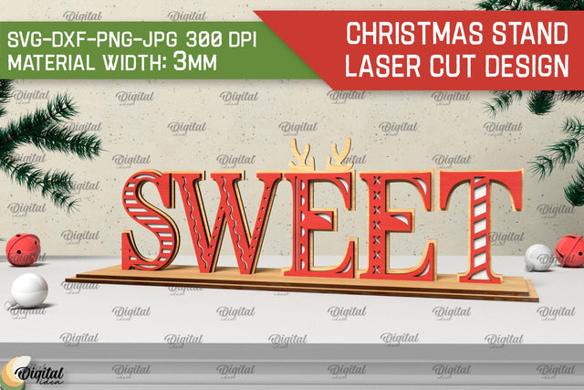 Christmas Wooden Stand Laser Cut. Christmas Decor SVG SVG Evgenyia Guschina 