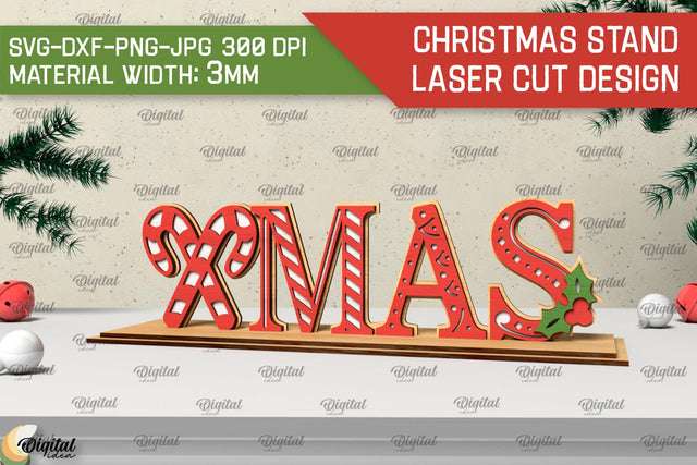 Christmas Wooden Stand Laser Cut. Christmas Decor SVG SVG Evgenyia Guschina 