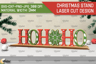 Christmas Wooden Stand Laser Cut. Christmas Decor SVG SVG Evgenyia Guschina 