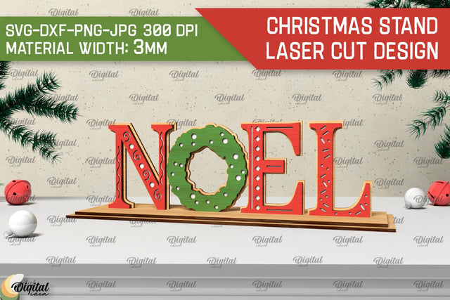 Christmas Wooden Stand Laser Cut. Christmas Decor SVG SVG Evgenyia Guschina 