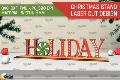 Christmas Wooden Stand Laser Cut. Christmas Decor SVG SVG Evgenyia Guschina 