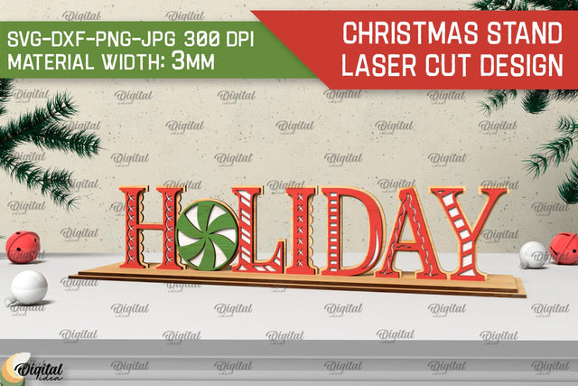 Christmas Wooden Stand Laser Cut. Christmas Decor SVG SVG Evgenyia Guschina 