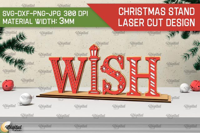 Christmas Wooden Stand Laser Cut. Christmas Decor SVG SVG Evgenyia Guschina 