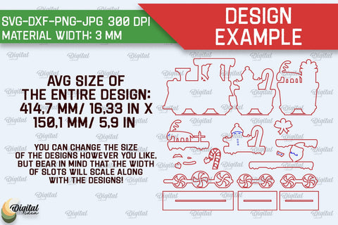Christmas Wooden Trains Laser Cut Bundle.Christmas Decor SVG SVG Evgenyia Guschina 