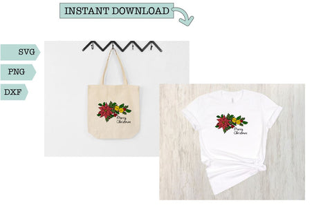 Christmas Word Art-Poinsettia Merry Christmas SVG Sharia Morton Designs 