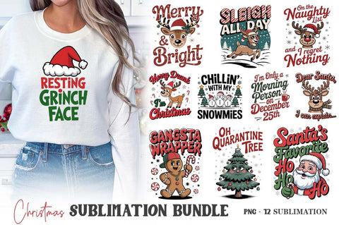 Christmas Word PNG Sublimation Bundle | Christmas Sublimation Design | Funny Sublimation Design SVG FiveStarCrafting 