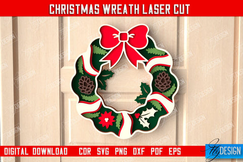 Christmas Wreath Bundle | Porch Decorating | Door Wreath | Wall Décor | Holiday Decoration | CNC Files SVG Fly Design 