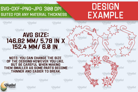 Christmas Wreath Door Signs Laser Cut Bundle. Xmas Decor SVG SVG Evgenyia Guschina 