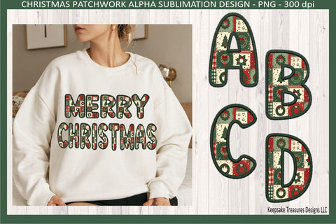 Christmas Wreath Faux Embroidery Alpha Set All Caps, Sublimation Individual Png, Digital Download Sublimation Keepsake Treasures Designs LLC. 