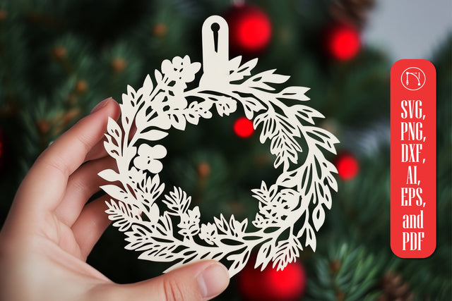 Christmas Wreath Ornament SVG cut file SVG MD JOYNAL ABDIN 
