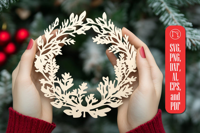 Christmas Wreath Ornament SVG cut file SVG MD JOYNAL ABDIN 