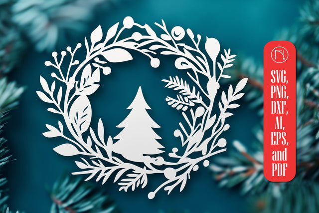 Christmas Wreath Ornament SVG cut file SVG MD JOYNAL ABDIN 