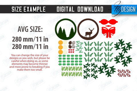 Christmas Wreath Paper Cut Bundle | Porch Decorating | Door Wreath | Wall Décor | Holiday Decoration | SVG Files SVG Fly Design 