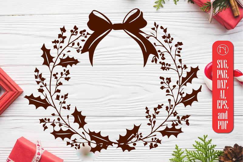 Christmas Wreath SVG Cut File SVG MD JOYNAL ABDIN 