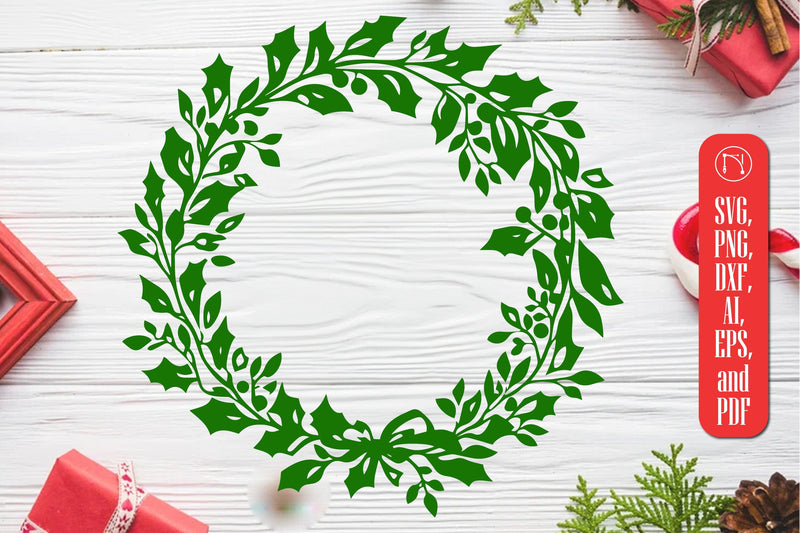 Christmas Wreath SVG Cut File SVG MD JOYNAL ABDIN 