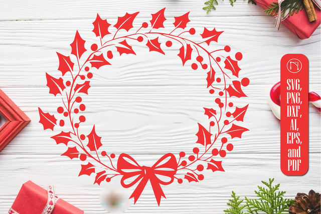 Christmas Wreath SVG Cut File SVG MD JOYNAL ABDIN 