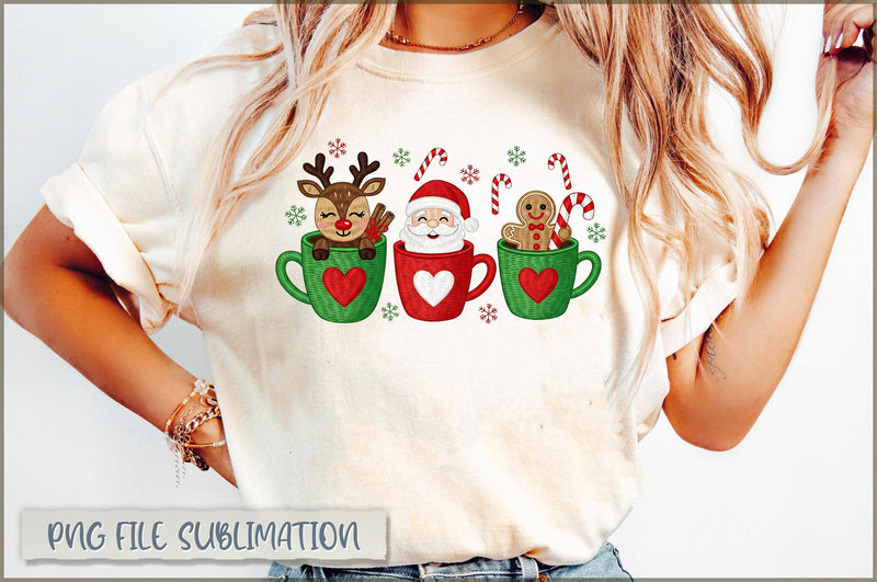 Christmas Yarn PNG, Santa, Reindeer Sublimation Shetara Begum 