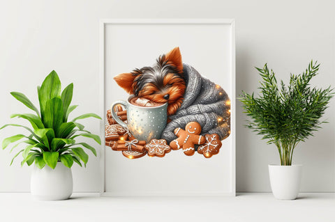 Christmas Yorkshire Terrier Sublimation Clipart Bundle Sublimation SVGArt 
