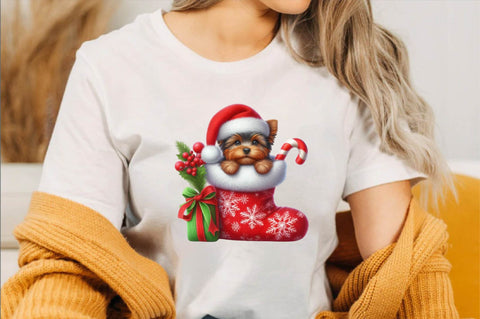 Christmas Yorkshire Terrier Sublimation Clipart Bundle Sublimation SVGArt 
