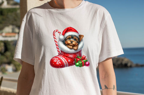 Christmas Yorkshire Terrier Sublimation Clipart Bundle Sublimation SVGArt 