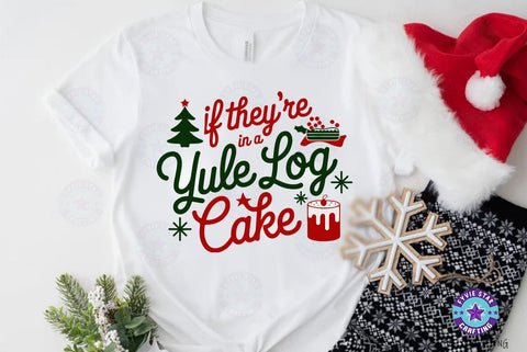 Christmas Yule log cake SVG , Christmas Quote T shirt Design, Christmas Illustration SVG FiveStarCrafting 