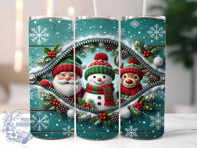 Christmas Zipper Trio 20oz Tumbler, Christmas Zipper, Zipper Trio Tumbler, Christmas Zipper PNG, Zipper Trio PNG, Christmas Trio PNG, Trio Tumbler Wrap, 20oz Tumbler Wrap Sublimation ToriDesigns 