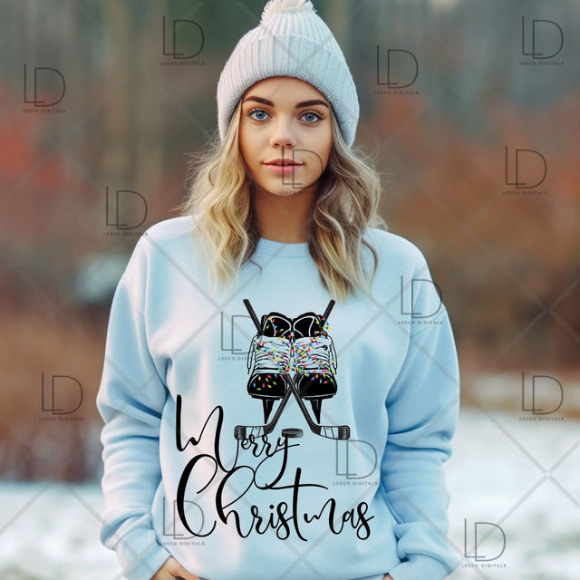 Christmas/Holiday Ice Hockey Mom Love Season Stick PNG ONLY Instant Download Sublimation Image Tumbler Hoodie Crew Neck Car Decal Shirt Sublimation Lexco Digitals 