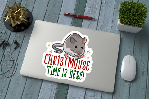 Christmouse time is Sticker Design Sublimation Regulrcrative 