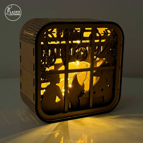 Chritsmas Light Box Templates Set, Laser Cut Files SVG LaserCutano 