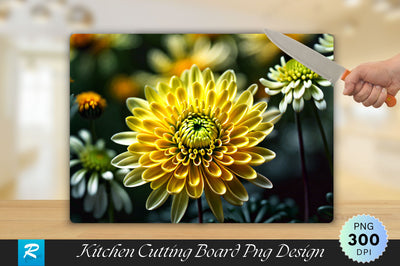 Chrysanthemum Flower Cutting Board Sublimation Regulrcrative 