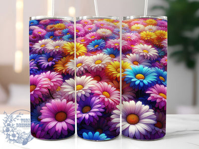 Chrysanthemum Spring Floral Tumbler Wrap, Chrysanthemum Wrap Design, Colorful Flower Cup, 20oz Skinny Tumbler, Garden Theme Tumbler, Full Color Sublimation, Floral Gift Idea Sublimation ToriDesigns 