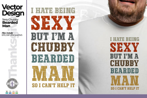 Chubby Bearded Man SVG AfterTenDesign 