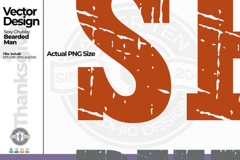 Chubby Bearded Man SVG AfterTenDesign 