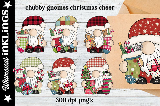 Chubby Gnomes Christmas Cheer Sublimation Set Sublimation Whimsical Inklings 