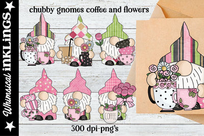 Chubby Gnomes Coffee & Flowers Sublimation Set Sublimation Whimsical Inklings 