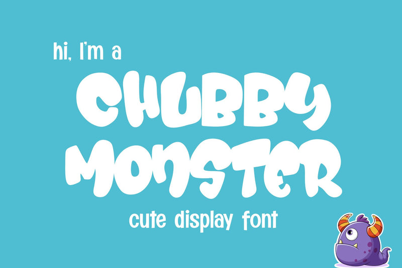 Chubby Monster - Cute Display Font Font Mozzatype 