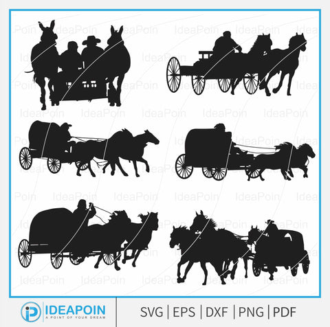 Chuckwagon Racing svg, Driving Horse svg, Chuckwagon Racing Silhouette, Cowboy Svg, Wagon svg, SVG Dinvect 