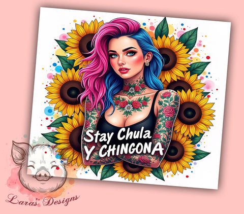 Chula Tumblers, Sarcastic Affirmations, Sunflower Girl, 20oz Tumbler Wrap, PNG Sublimation, Bold Drinkware, Inspirational Gifts Sublimation Lara' s Designs 