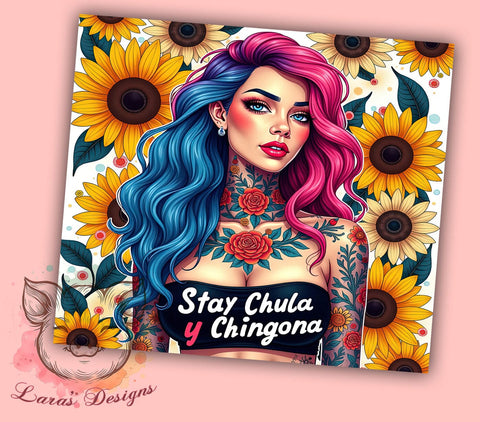 Chula Tumblers, Sarcastic Affirmations, Sunflower Girl, 20oz Tumbler Wrap, PNG Sublimation, Bold Drinkware, Inspirational Gifts Sublimation Lara' s Designs 