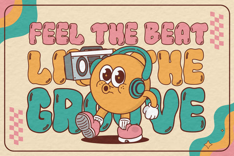 Chunk Wave - a Decorative Groovy 70s font Font Mozzatype 