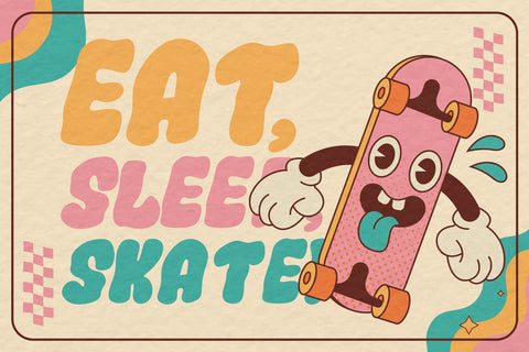 Chunk Wave - a Decorative Groovy 70s font Font Mozzatype 