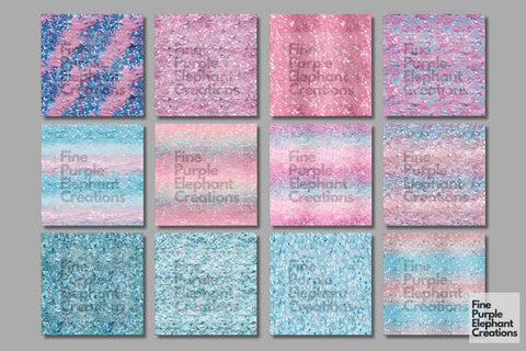 Chunky Baby Shower Glitter Digital Paper | Pastel Gender Reveal Digital Pattern Fine Purple Elephant Creations 