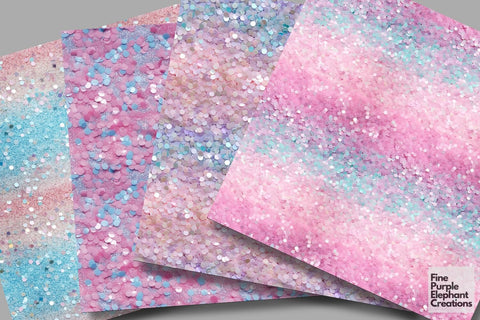 Chunky Baby Shower Glitter Digital Paper | Pastel Gender Reveal Digital Pattern Fine Purple Elephant Creations 