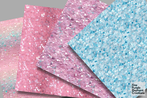 Chunky Baby Shower Glitter Digital Paper | Pastel Gender Reveal Digital Pattern Fine Purple Elephant Creations 