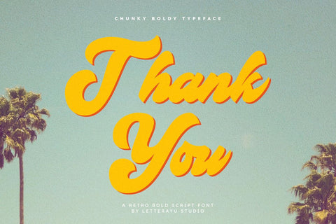 Chunky Boldy - Retro Script Font Font Masyafi Studio 