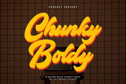 Chunky Boldy - Retro Script Font Font Masyafi Studio 