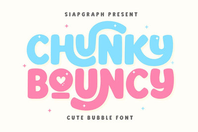 Chunky Bouncy - Cute Bubble Font Font Masyafi Studio 
