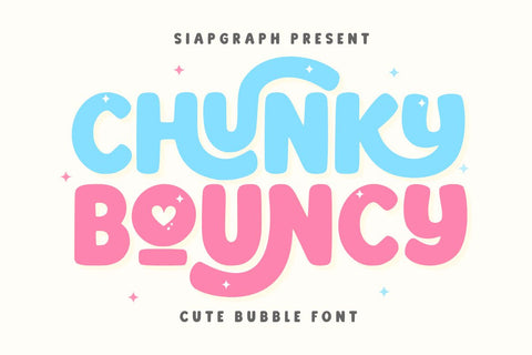 Chunky Bouncy - Cute Bubble Font Font Masyafi Studio 